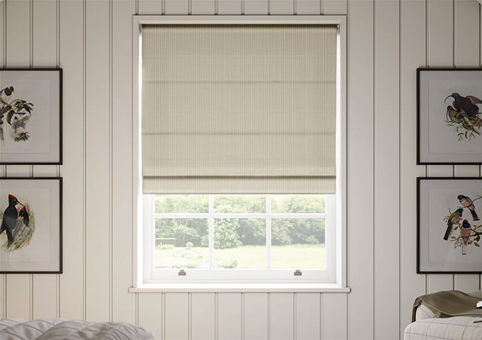 Portofino Stripe, White Truffle - Roman Blind - Image 3